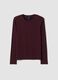 Purple crew-neck T-shirt in stretch viscose and wool, regular fit_4