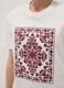 White short sleeve pure cotton regular fit T-shirt with decorations_3
