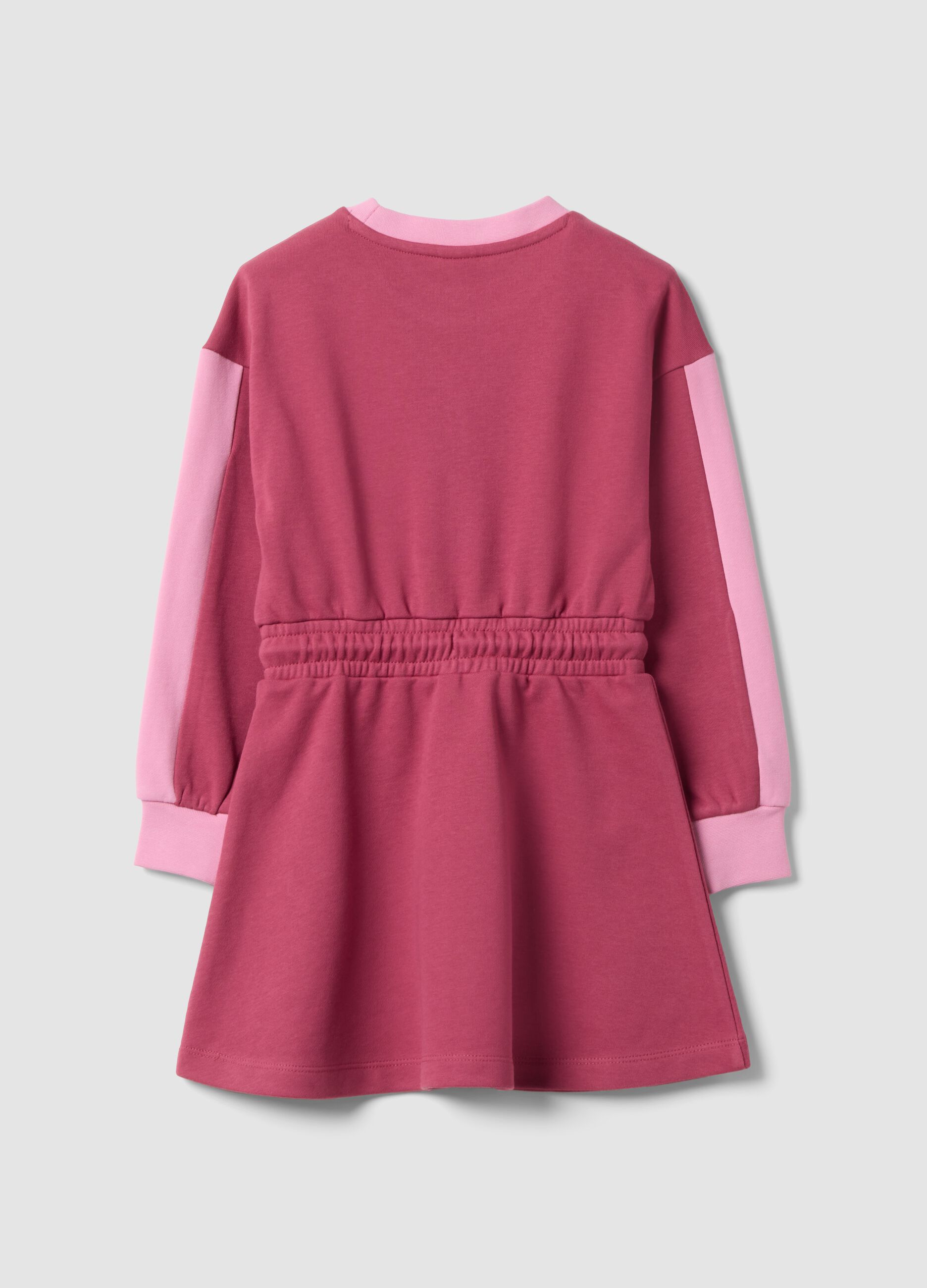 Girls&rsquo; pink cotton-blend dress with Lilo & Stitch print