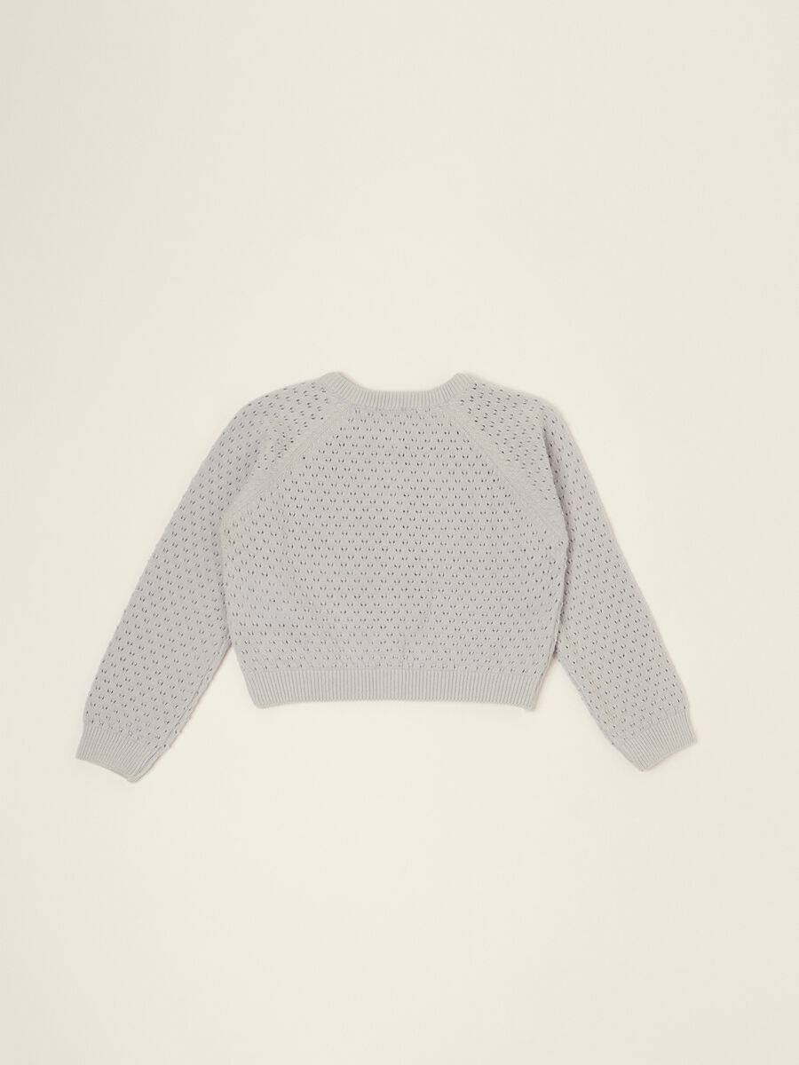 Cardigan grigio in puro cotone_2