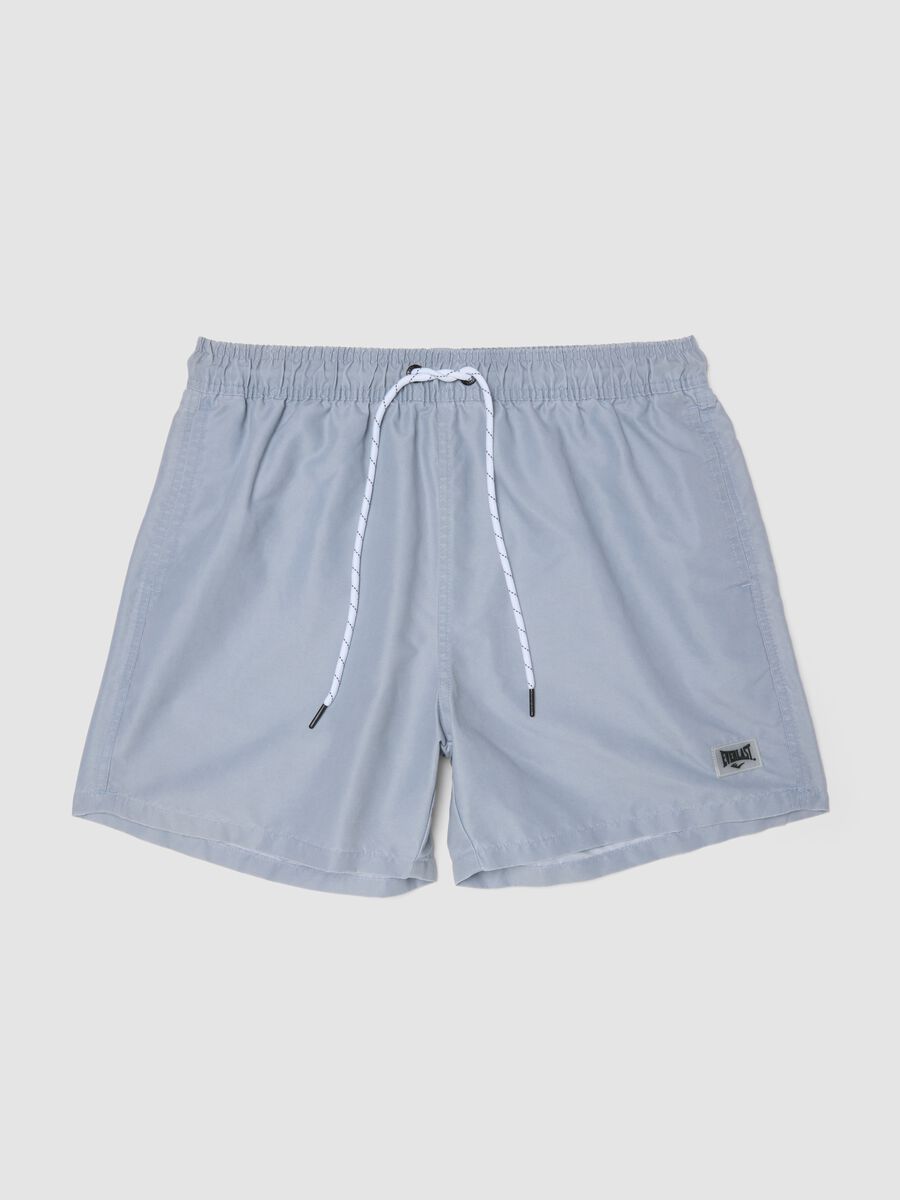Blue swim shorts with drawstring waist_4