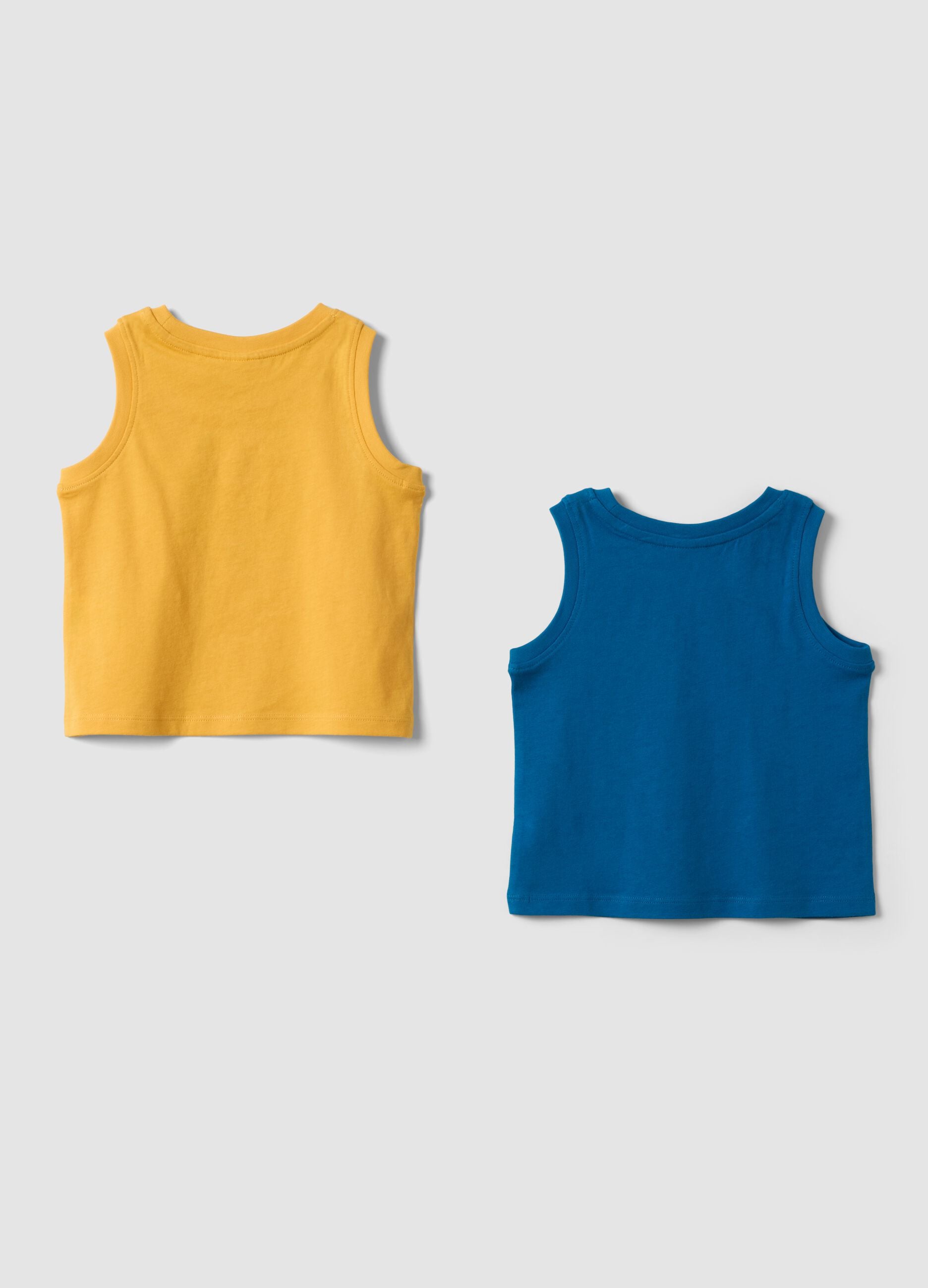 2-pack yellow pure cotton tank tops