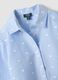 Blue striped pure cotton shirt with hearts for girls_4