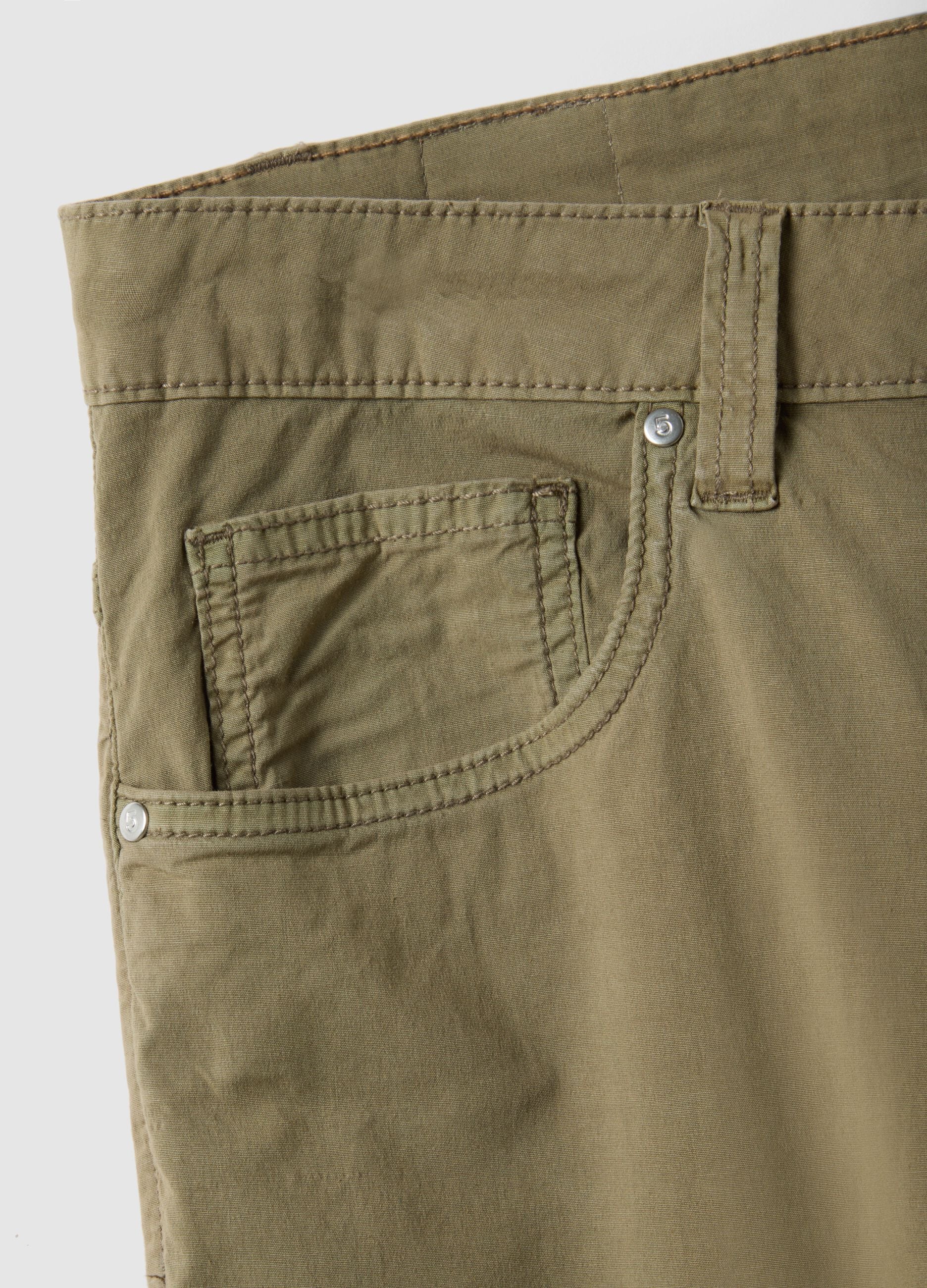 Slim fit green stretch cotton trousers