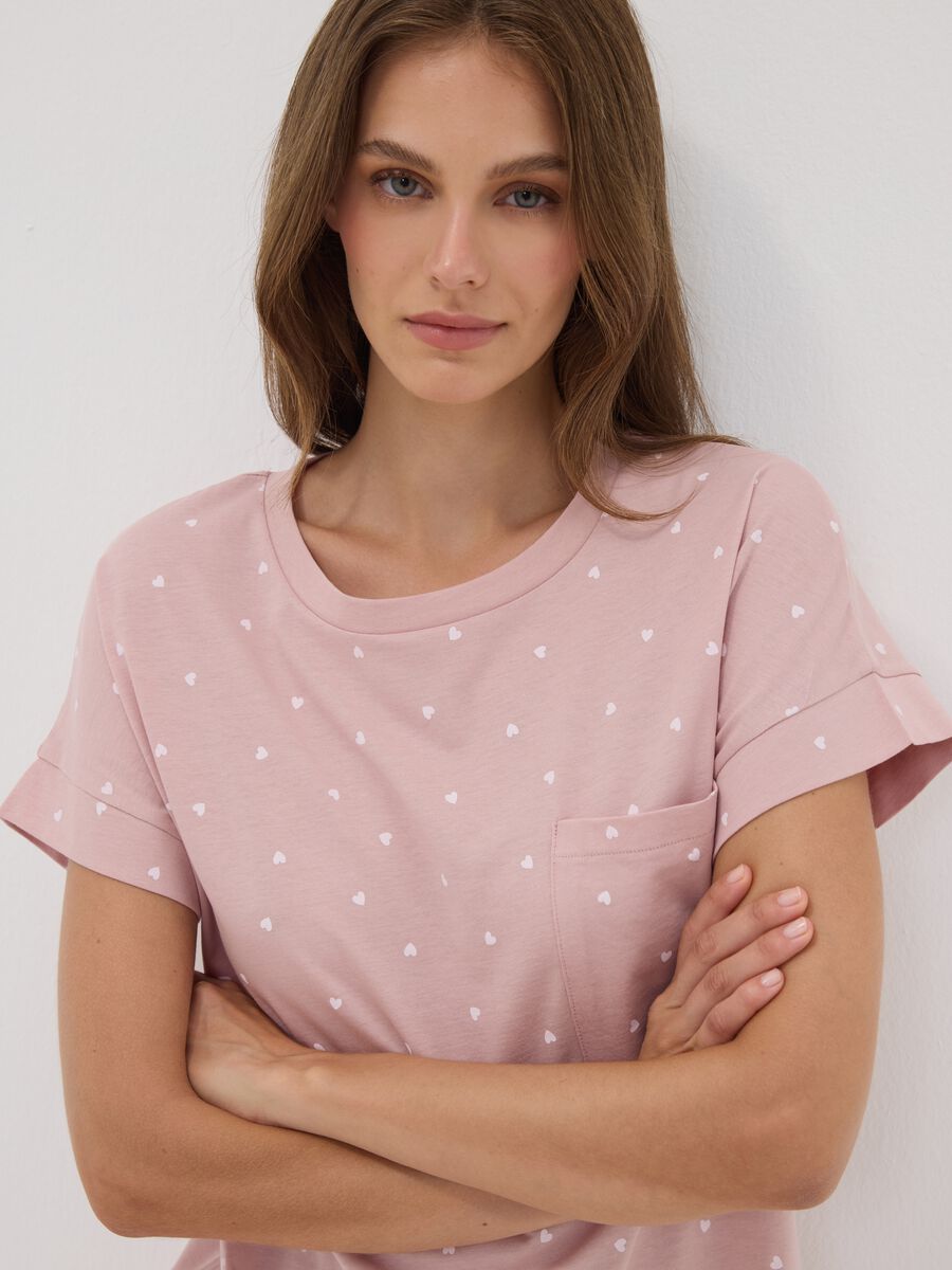 Camicia da notte rosa in puro cotone organico_2