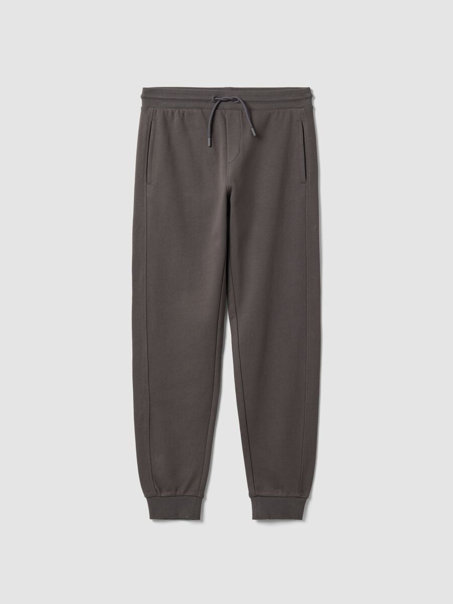 Grey organic cotton jogger trousers_4