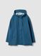 Blue hooded rain jacket with zip, regular fit_0
