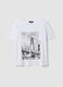 White pure cotton T-shirt with graphic print, regular fit_4