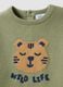 Children's green pure cotton regular fit jumper with tiger_2