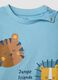 Light blue pure cotton baby pyjamas, regular fit, with animal print_2