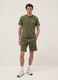 Green stretch cotton T-shirt with chest pocket_1