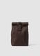 Brown roll-top backpack with front zip pocket_0