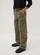 Girls&rsquo; green pure cotton straight-fit cargo trousers_1