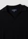 Black viscose-blend V-neck polo shirt, regular fit_1