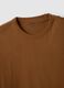 Relaxed fit brown cotton crew neck t-shirt_5