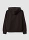 Brown cropped hoodie in pure cotton with oversized fit_1