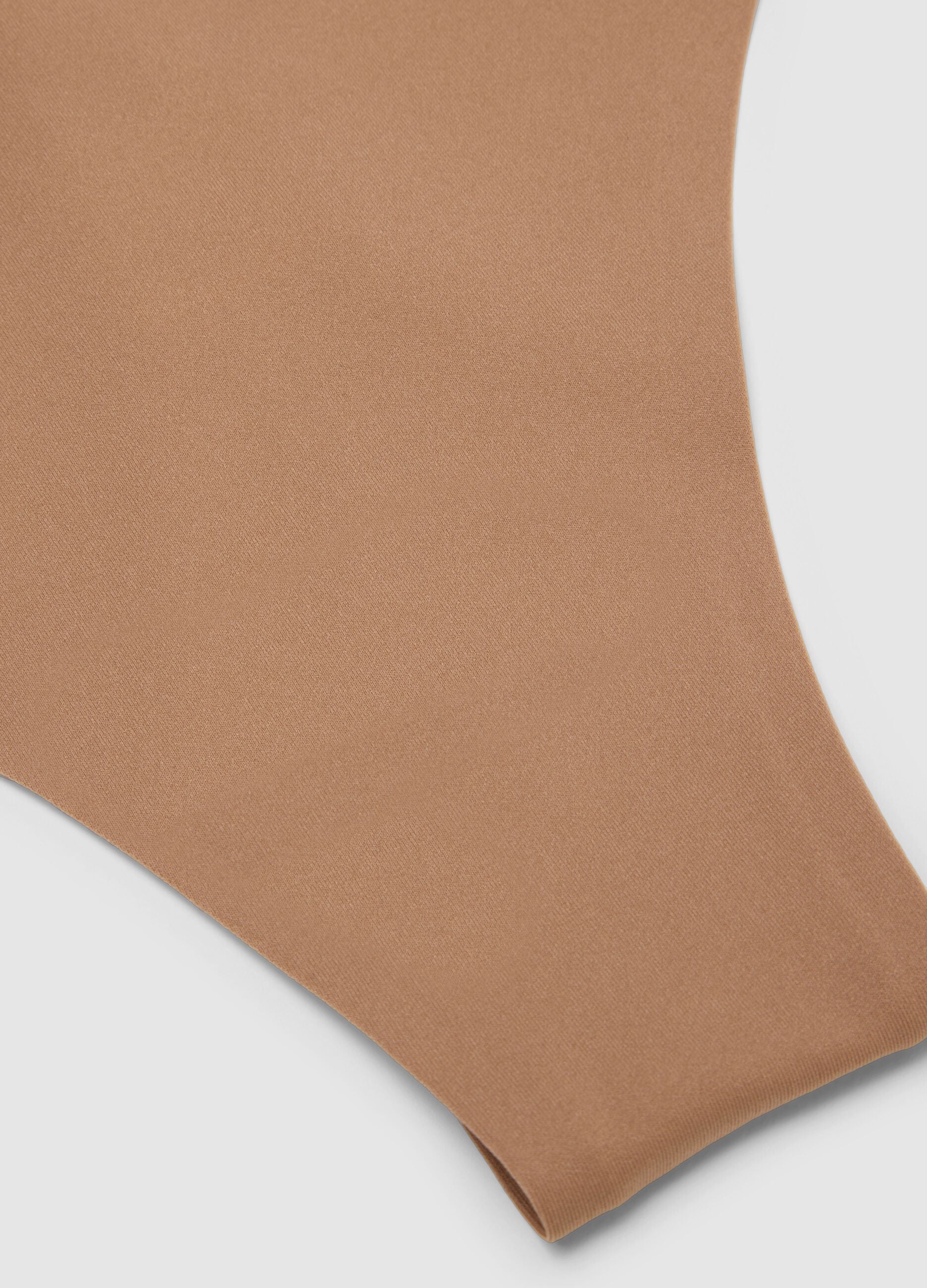 Beige Slim Fit Brazilian Briefs