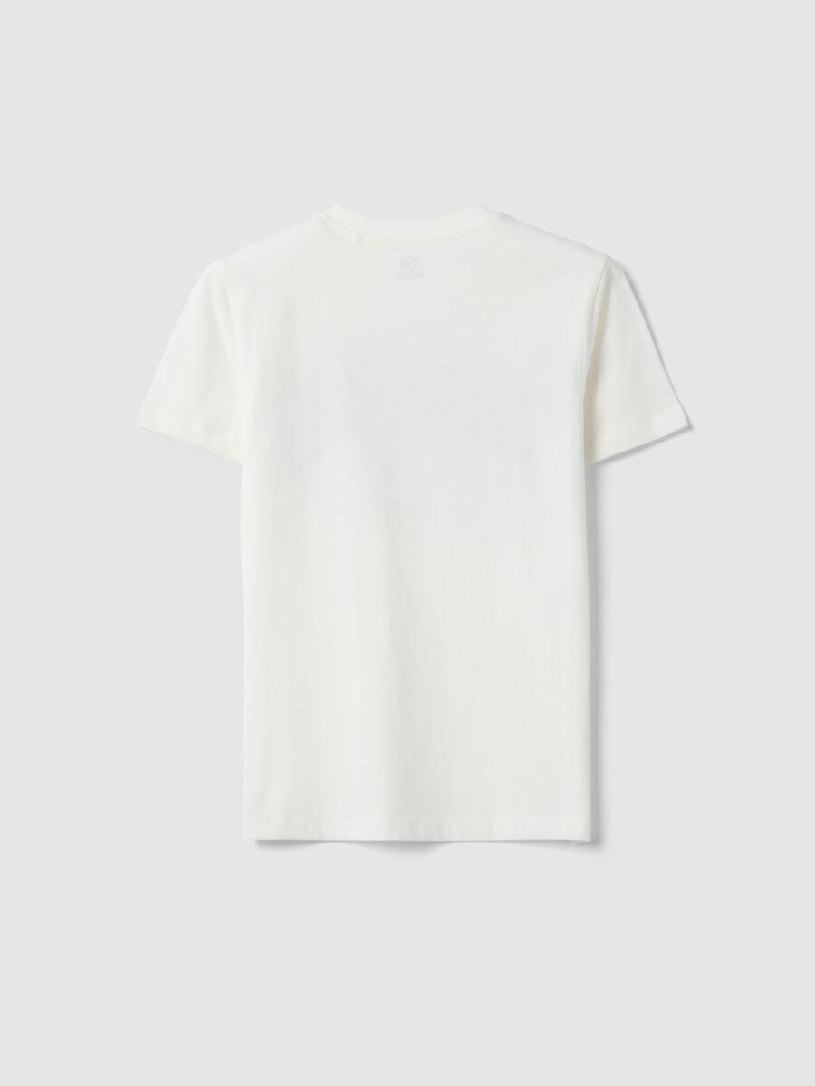 T-shirt in puro cotone bianco da ragazzo regular fit con stampa_4