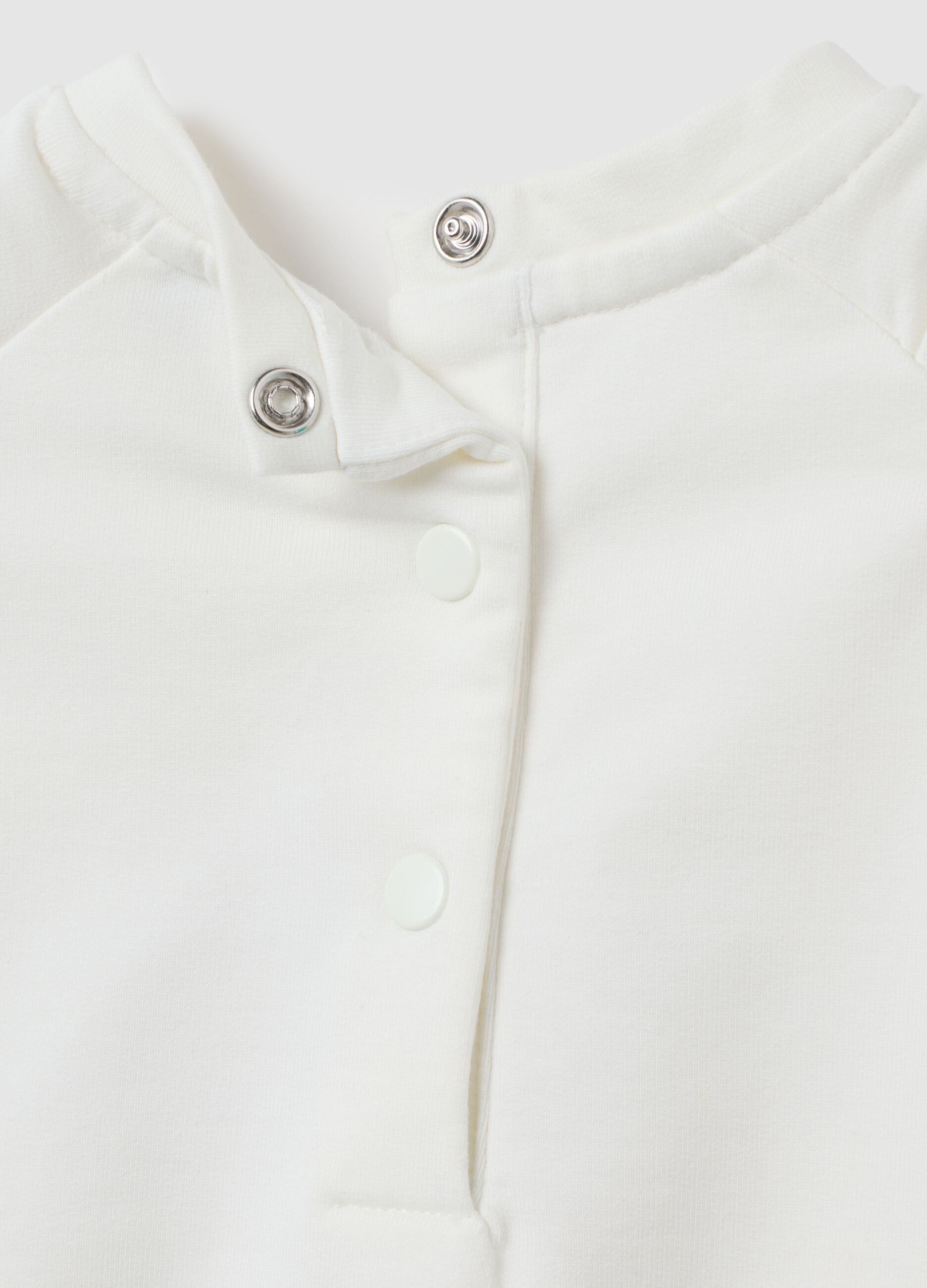 Felpa da bambina in cotone elasticizzato bianca regular fit con orsacchiotti