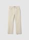 White Stretch Denim Cotton Bootcut Jeans_4