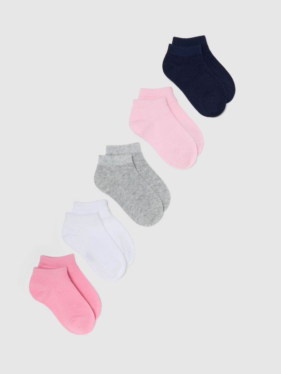 Multi-pack of short cotton socks in multicolour for girls_0