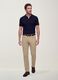 Beige regular-fit stretch cotton twill trousers_0