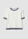 White viscose-blend T-shirt with contrast trims_4