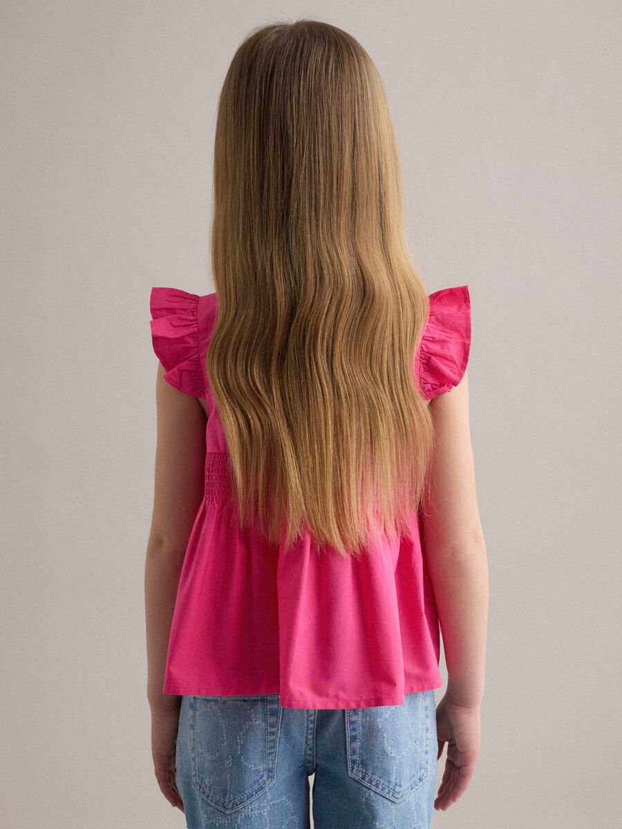 Pink pure cotton top with ruffles_2