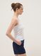 White pure cotton ribbed vest top_0