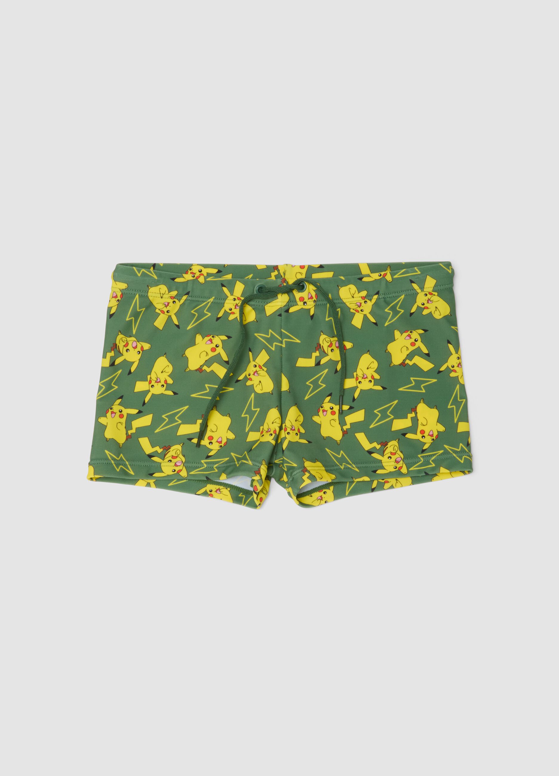 Green boys&rsquo; stretch swim trunks