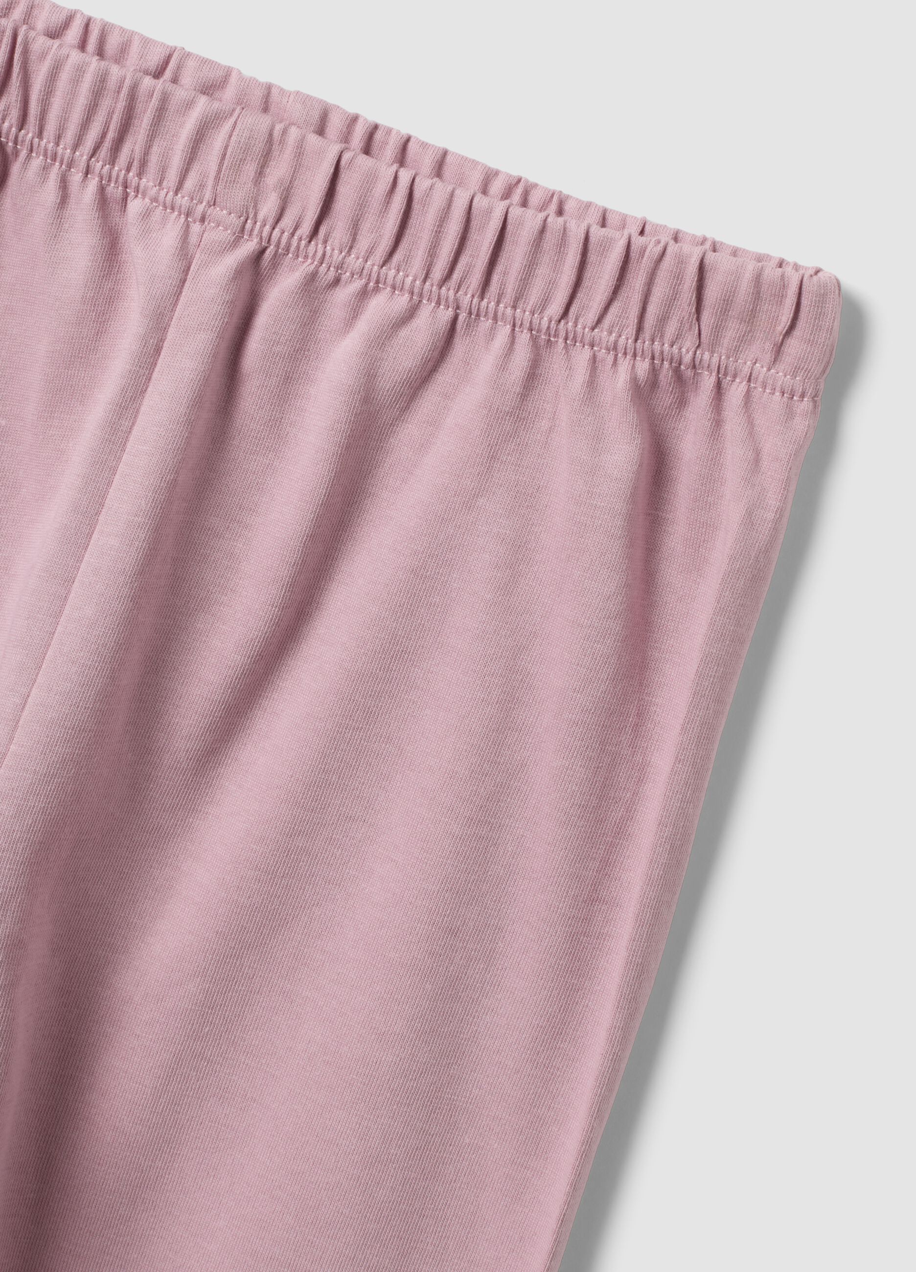 Pink organic cotton jersey pyjamas with long-sleeve top and trousers for baby girls and toddlers