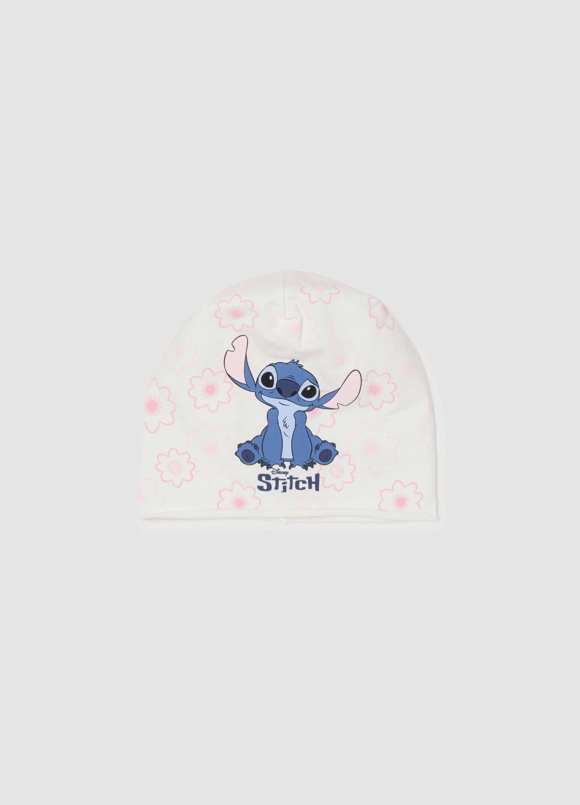 Multicolour stretch cotton girl's hat with print