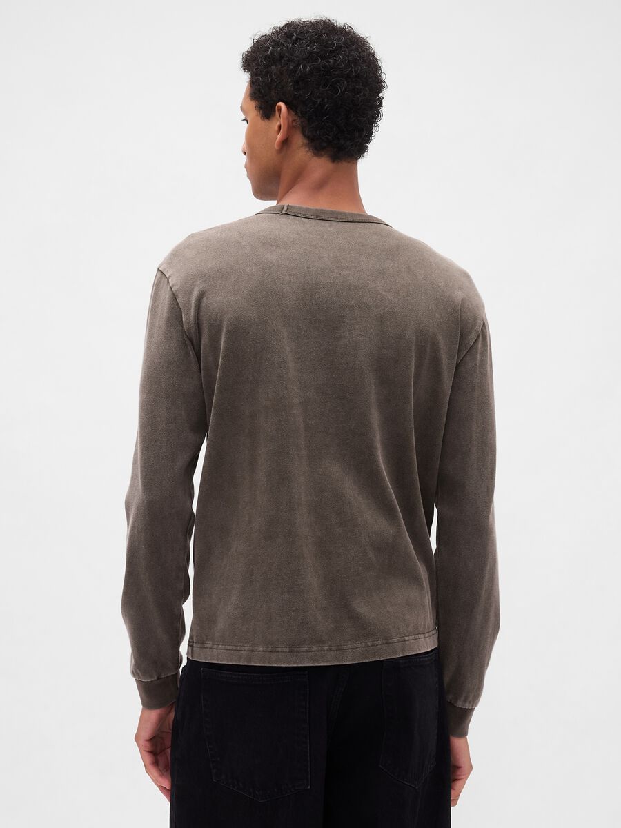 Brown long-sleeve cotton shirt_2