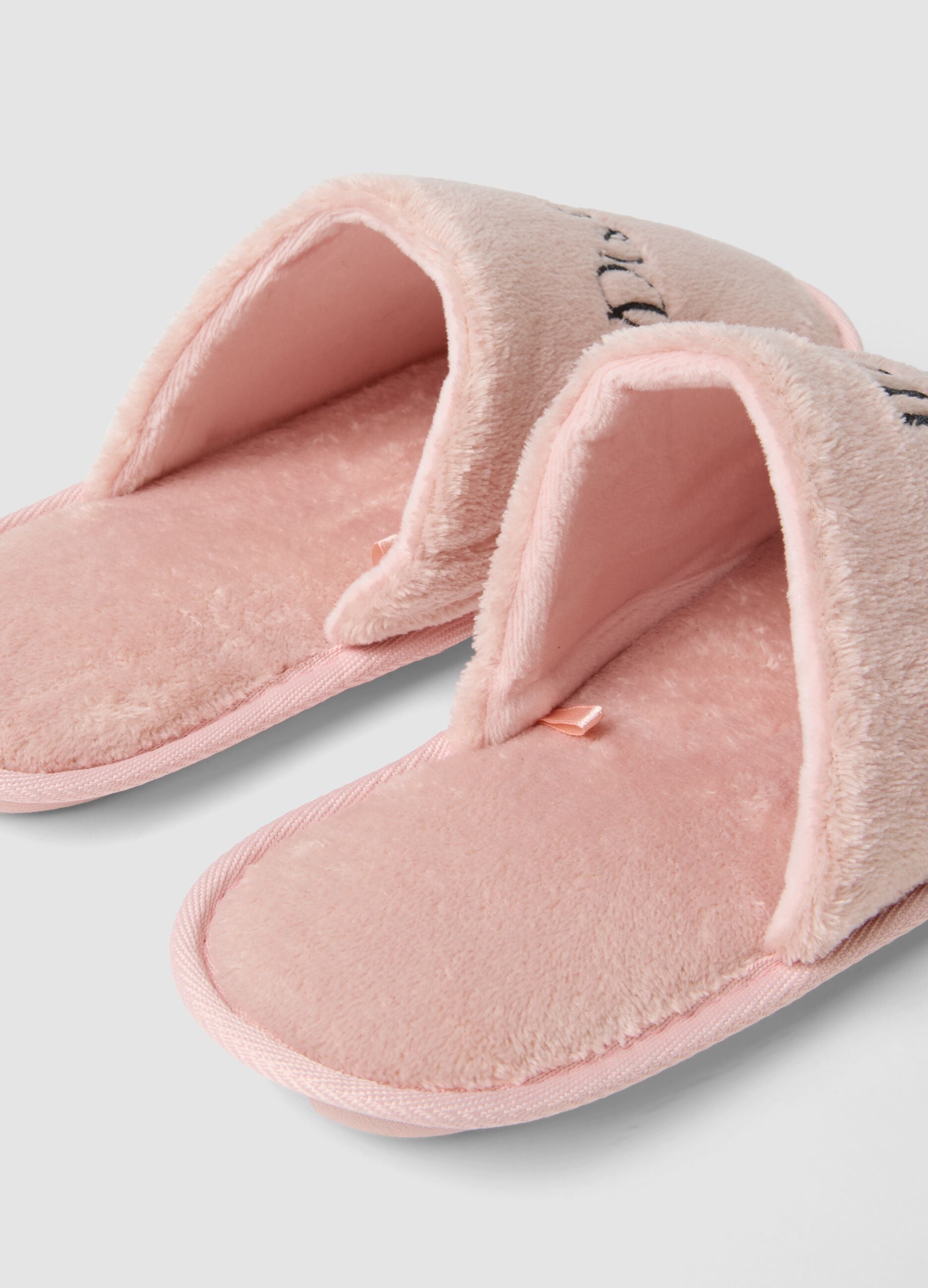 Soft Pink Backless Slippers