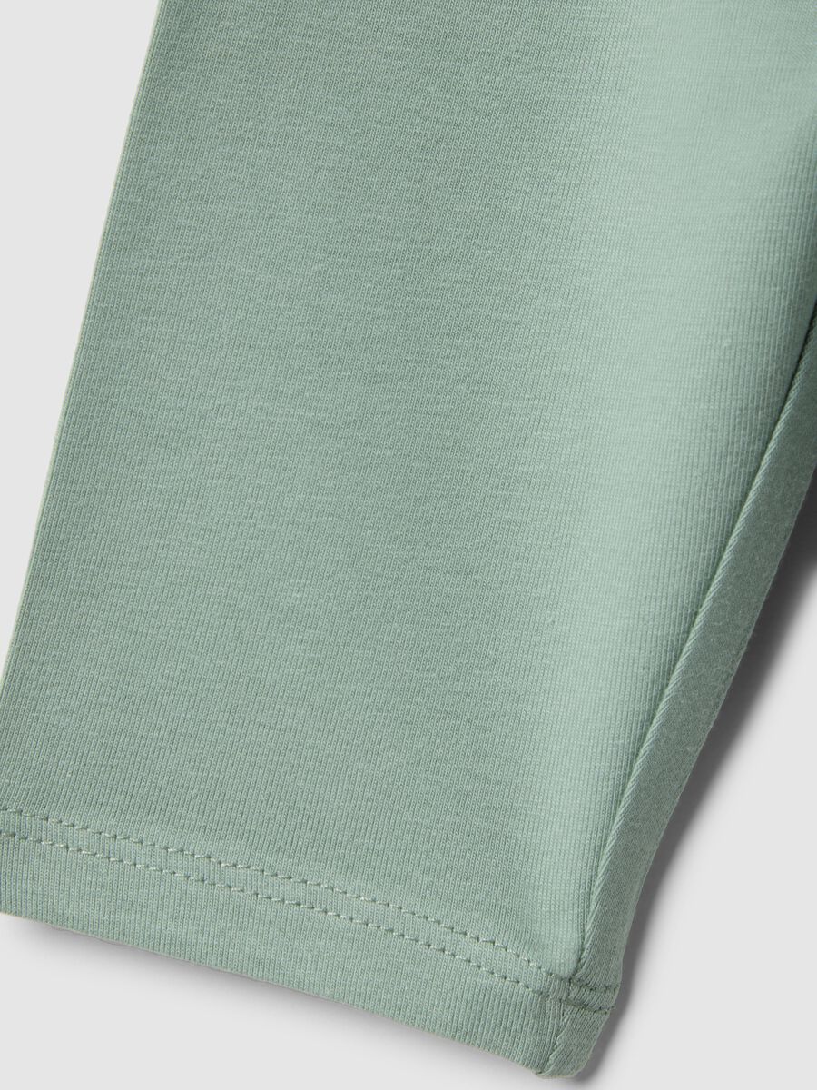 Leggings in cotone elasticizzato verdi da bimba skinny fit_3