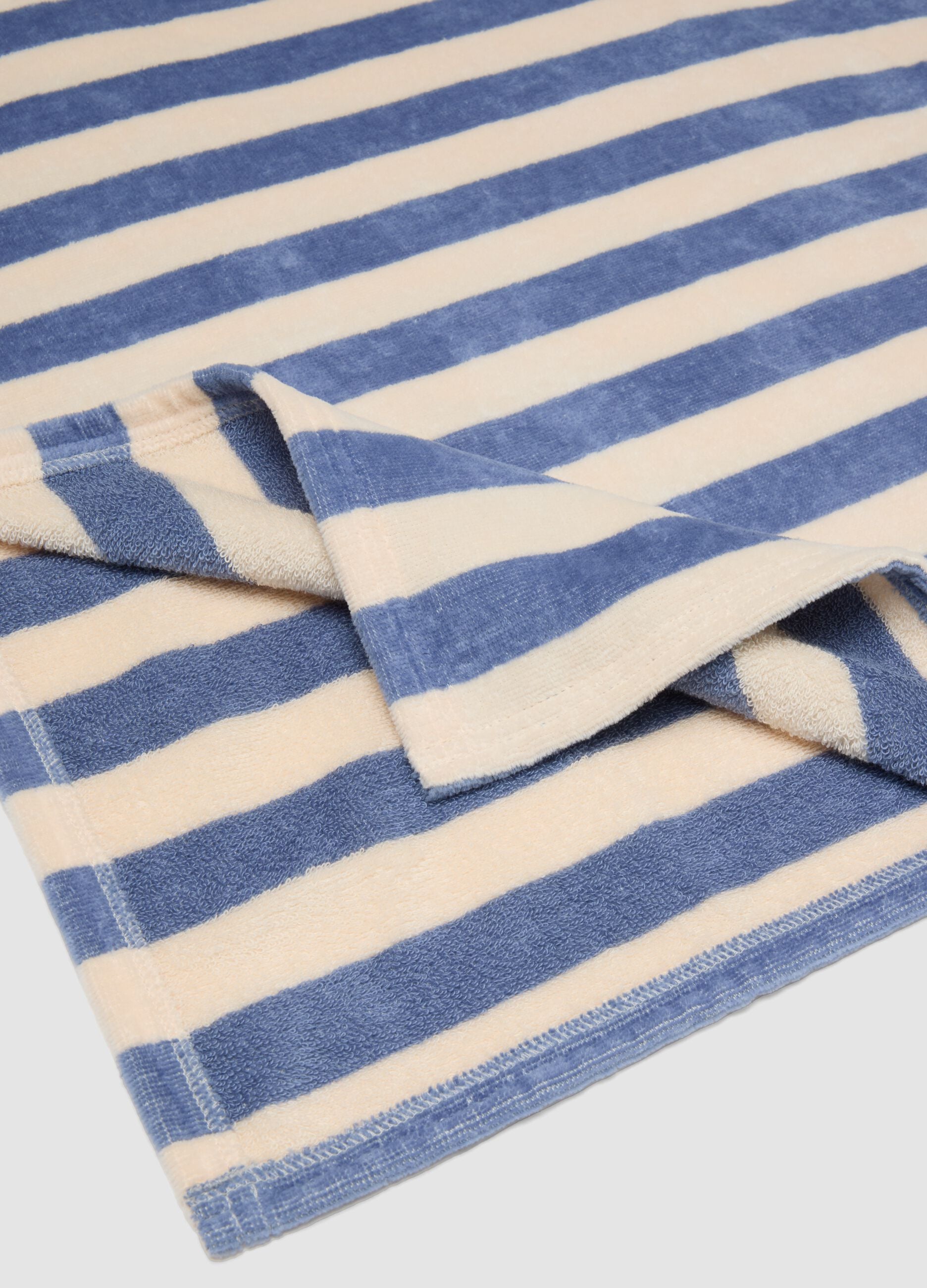 Multicoloured striped pure cotton baby beach poncho