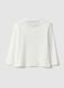 Child's long-sleeve white pure cotton top with print_1