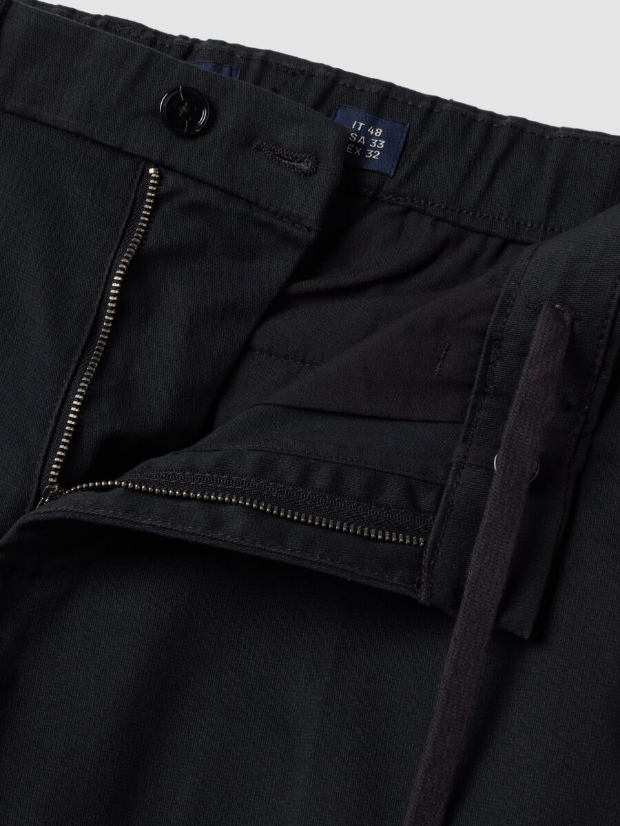 Grey slim-fit stretch twill chino trousers_1