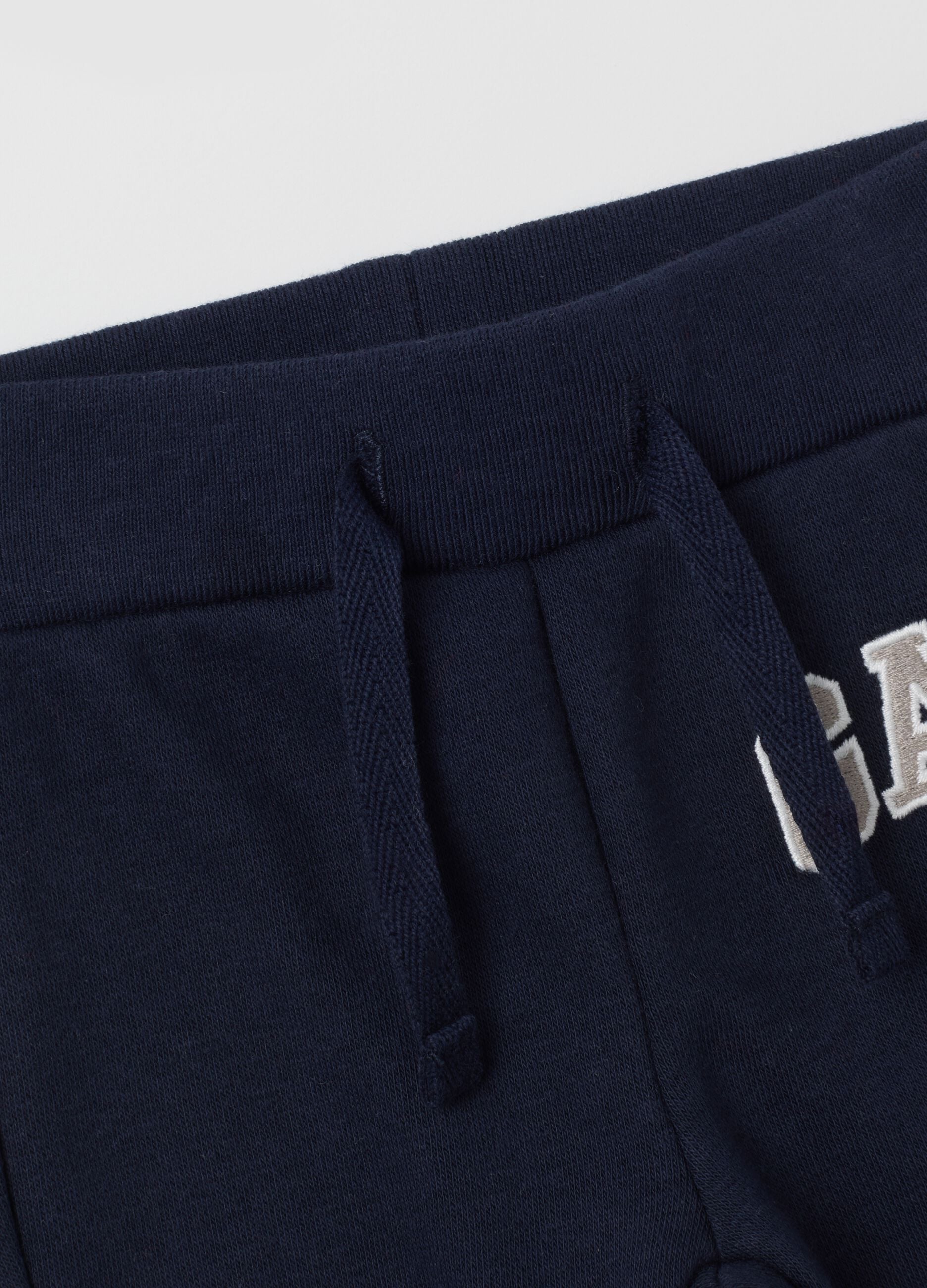 Fleece joggers with logo embroidery