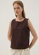 Brown regular-fit top in viscose, cotton and linen blend_2