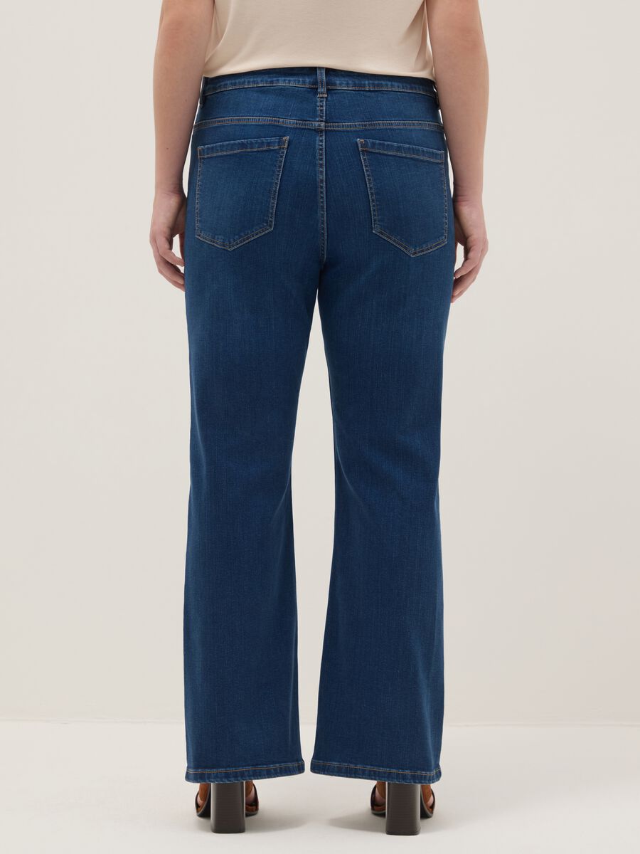 Jeans flare in cotone elasticizzato blu_2