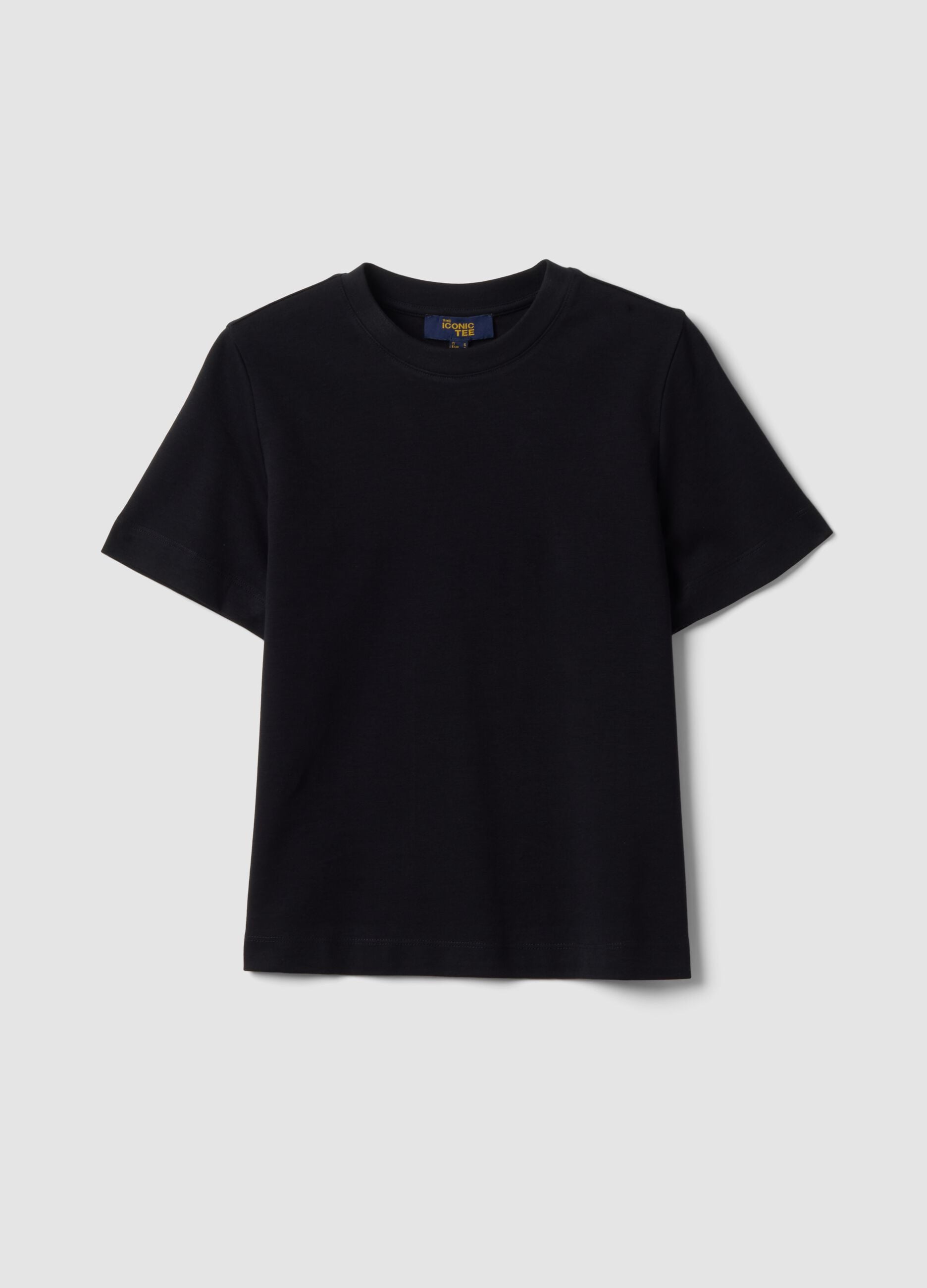 The Iconic Tee relaxed-fit black pure cotton short-sleeve T-shirt