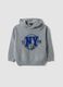 Grey stretch hoodie sweatshirt with print for boys_1
