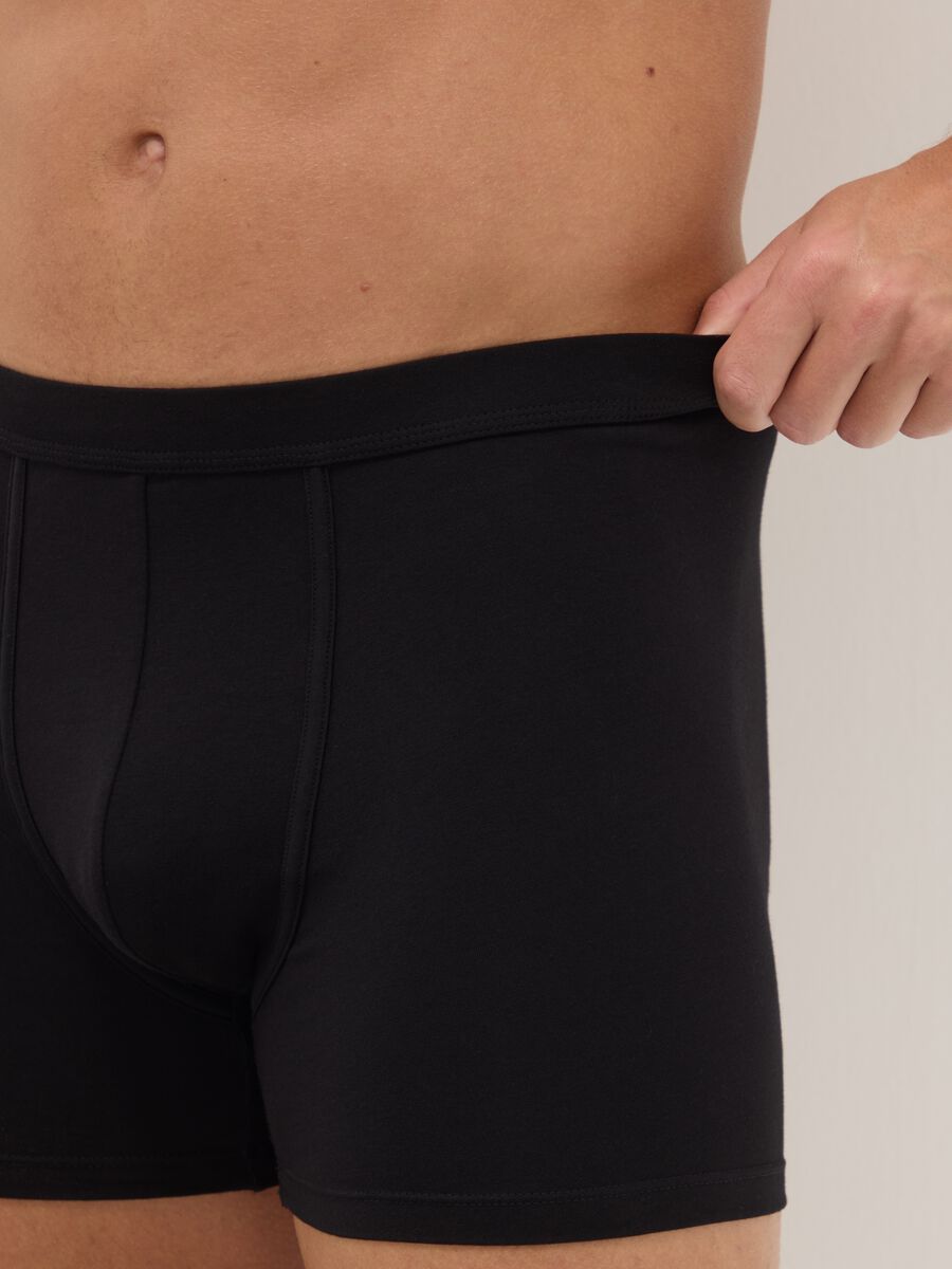 Bipack boxer midi neri in cotone Supima elasticizzato regular fit_3