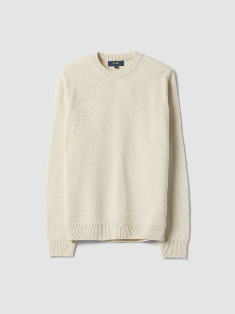 White crew-neck regular-fit knit jersey jumper_0
