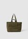 Green Genuine Leather Shopper with Zip Closure_1