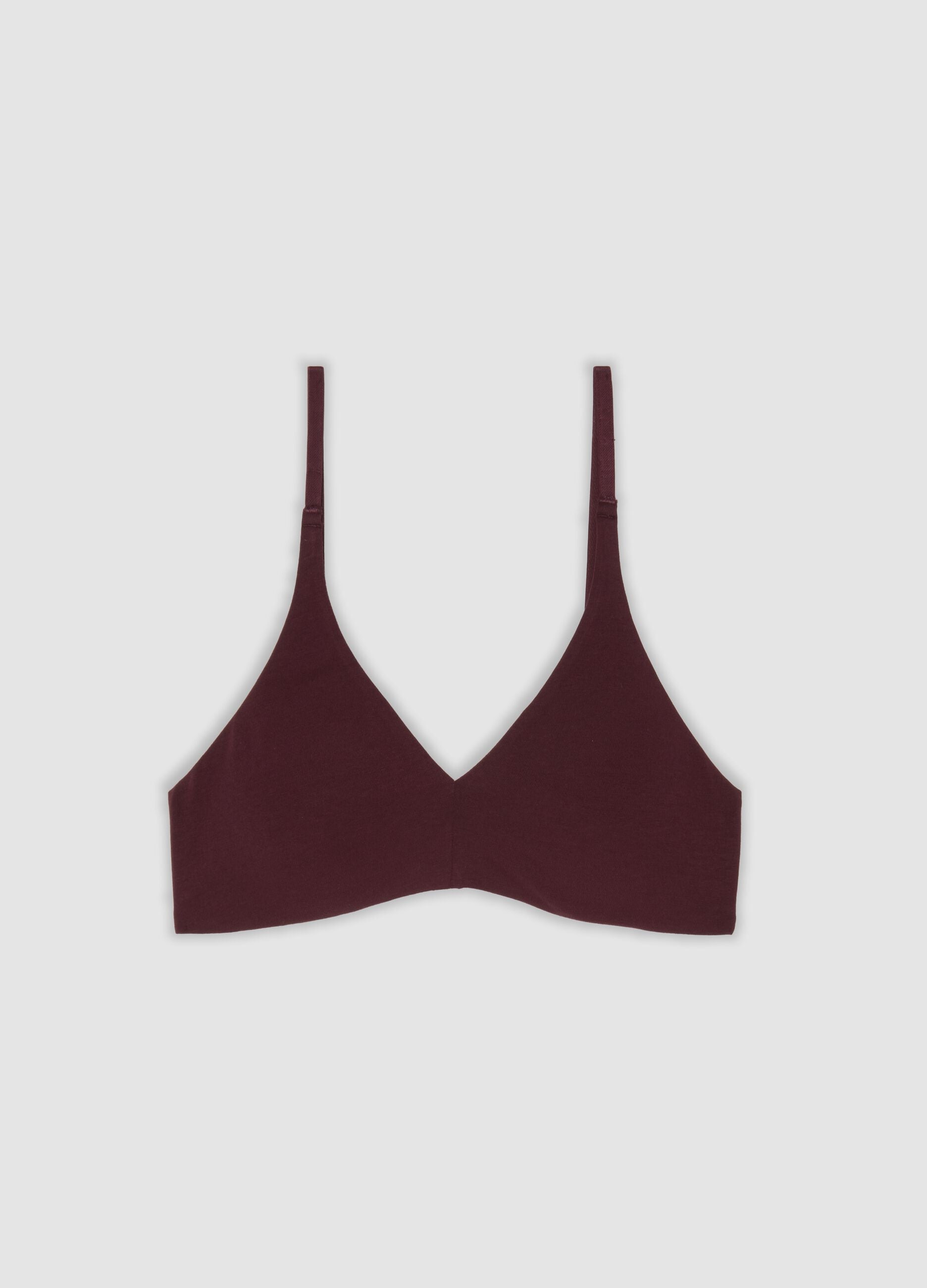 Purple organic stretch-cotton triangle bra