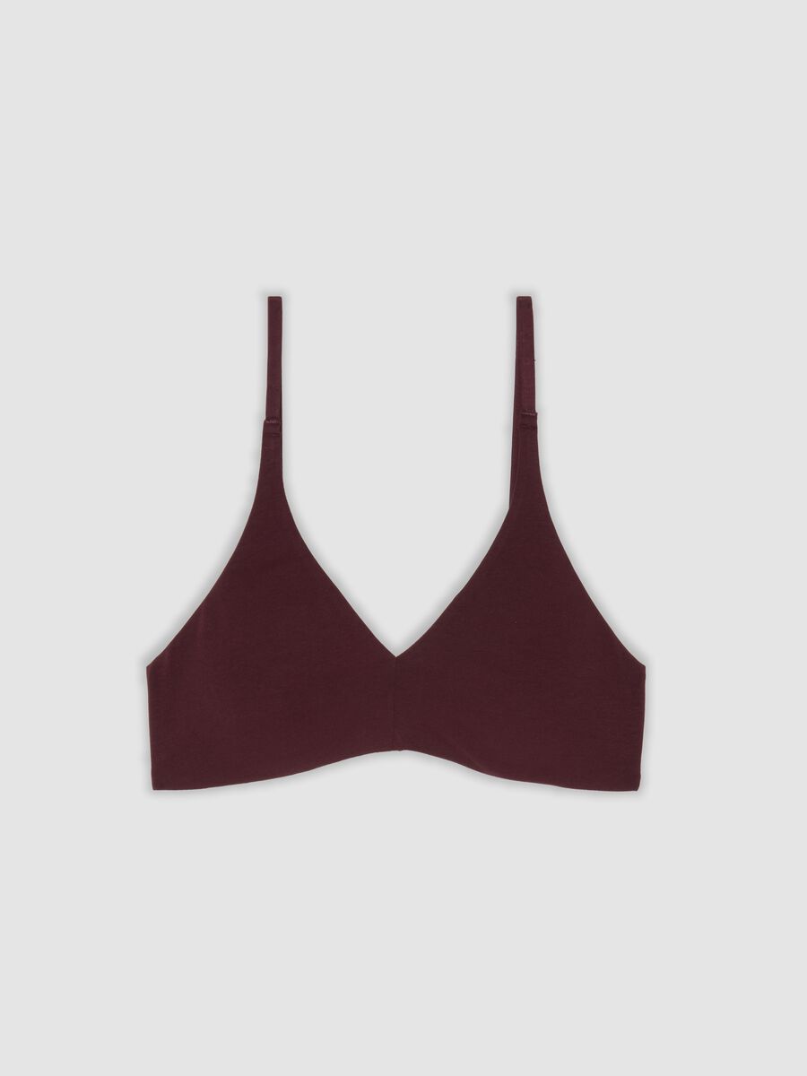 Purple organic stretch-cotton triangle bra_4