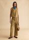 Brown Denim Sleeveless Blazer in Pure Cotton Regular Fit_1