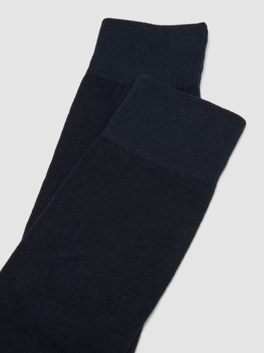 Tripack di calze lunghe blu in cotone organico elasticizzato_2
